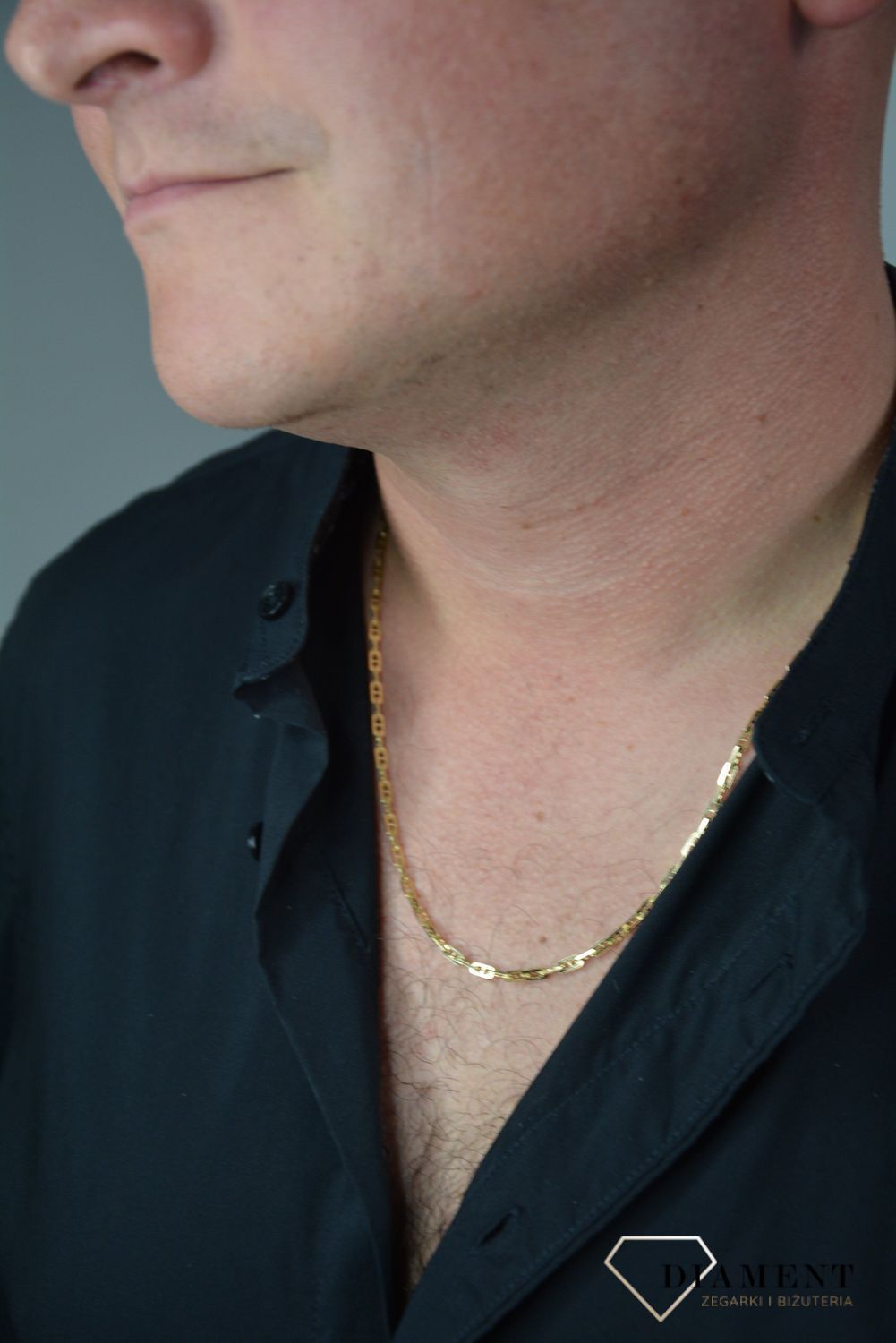 Złoty łańcuszek 585 o szerokości 3 mm DIA-LAN-1240-585 3mm.jpg